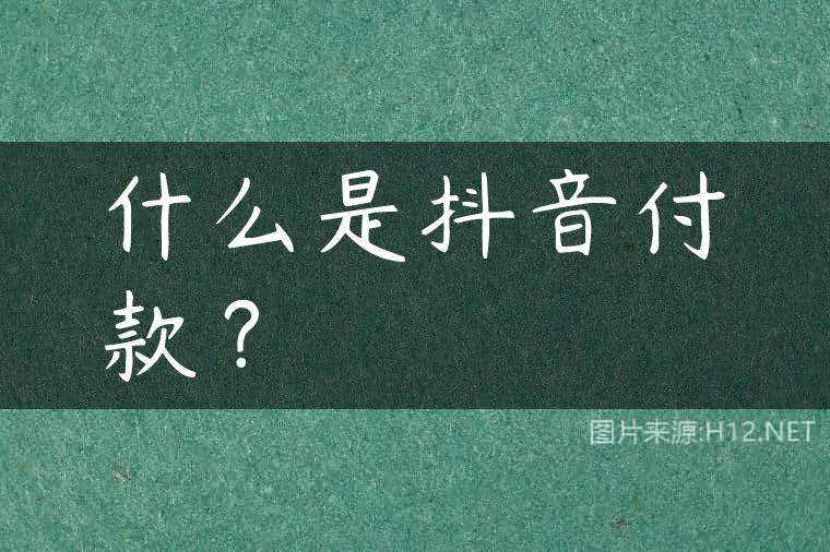 什么是抖音付款？