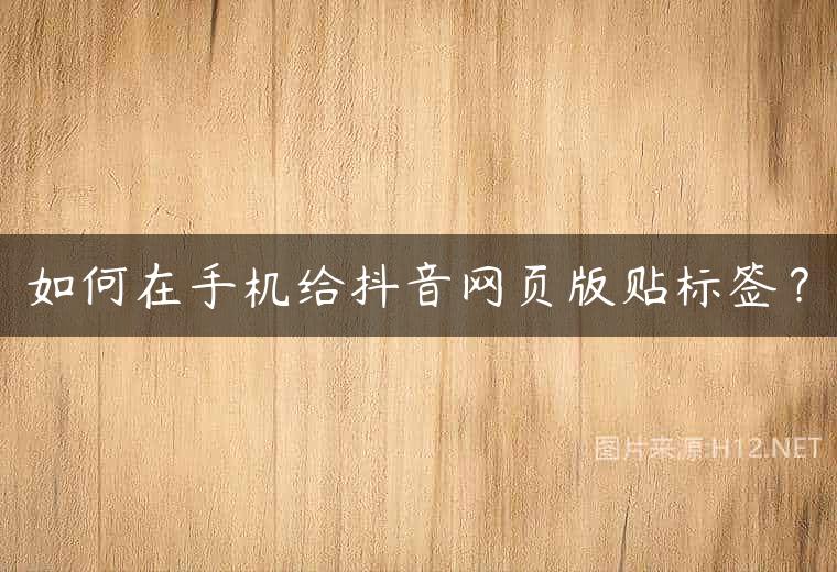 如何在手机给抖音网页版贴标签？