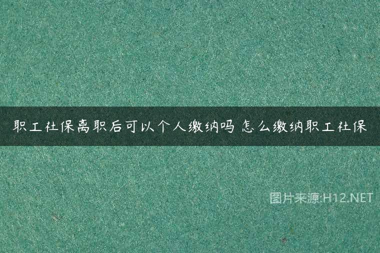 职工社保离职后可以个人缴纳吗 怎么缴纳职工社保