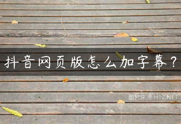 抖音网页版怎么加字幕？