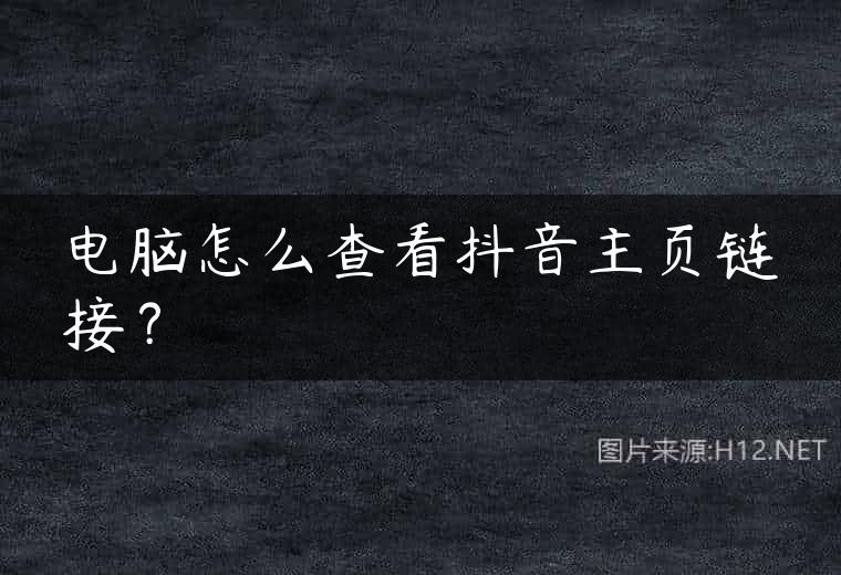 电脑怎么查看抖音主页链接？