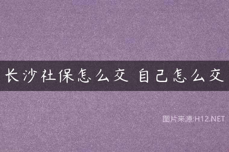 长沙社保怎么交 自己怎么交