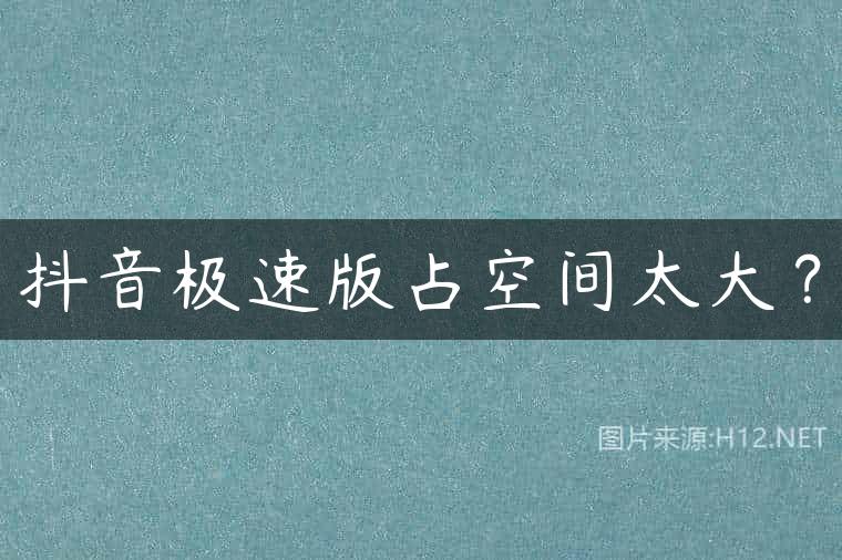 抖音极速版占空间太大？
