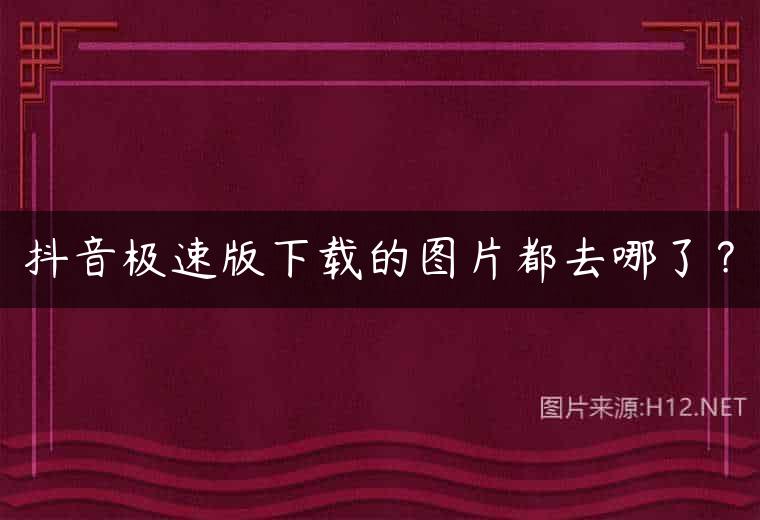 抖音极速版下载的图片都去哪了？