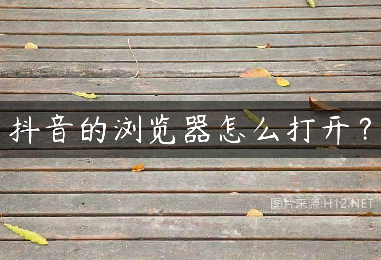 抖音的浏览器怎么打开？