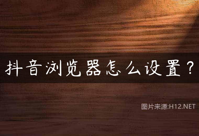 抖音浏览器怎么设置？