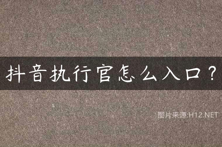 抖音执行官怎么入口？