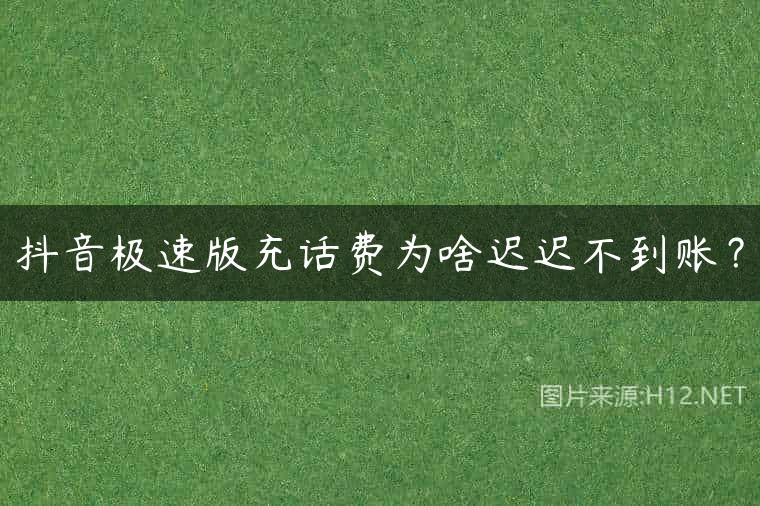 抖音极速版充话费为啥迟迟不到账？