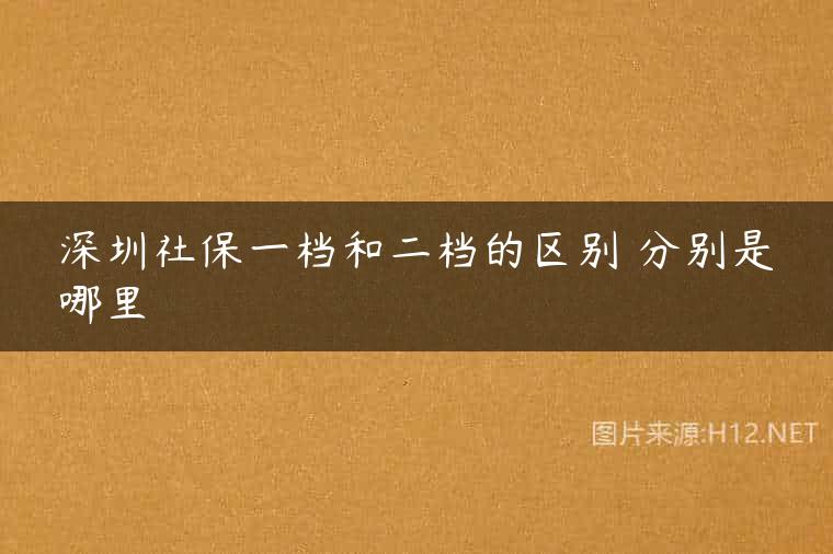 深圳社保一档和二档的区别 分别是哪里