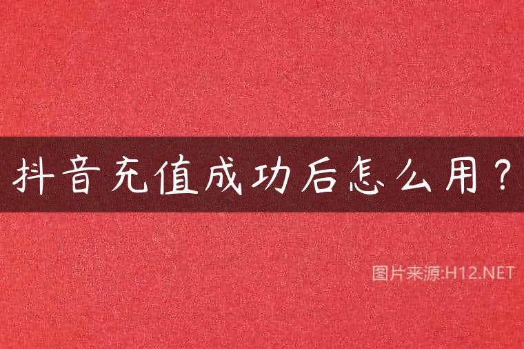 抖音充值成功后怎么用？