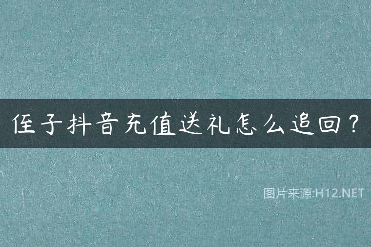 侄子抖音充值送礼怎么追回？