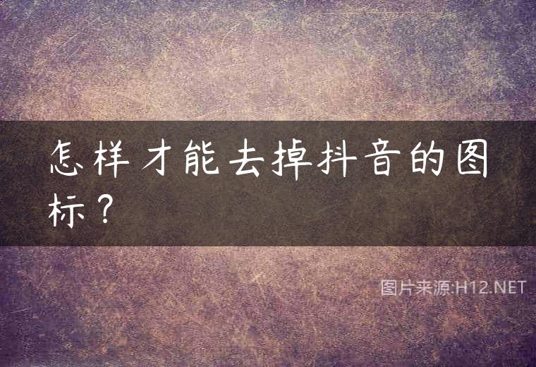 怎样才能去掉抖音的图标？