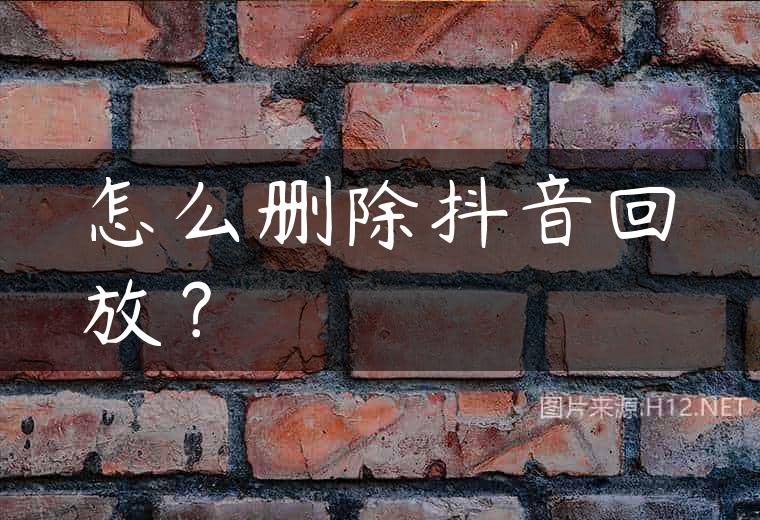 怎么删除抖音回放？