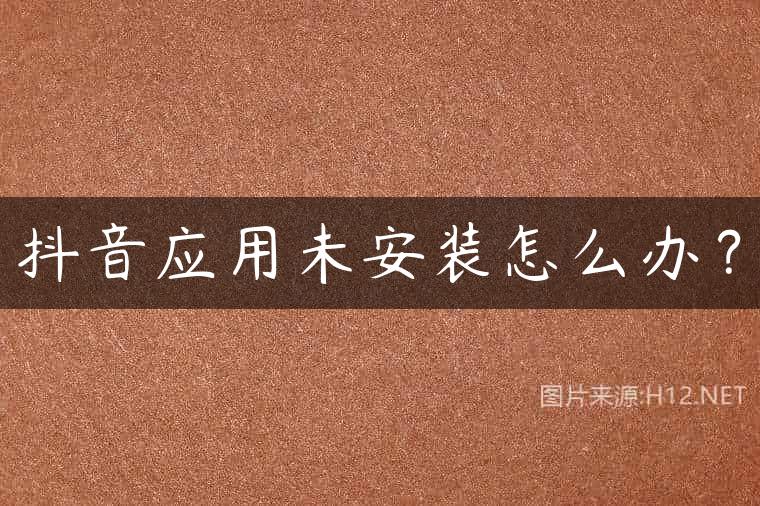 抖音应用未安装怎么办？