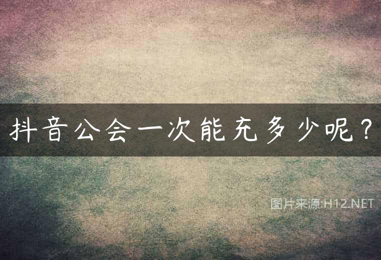 抖音公会一次能充多少呢？