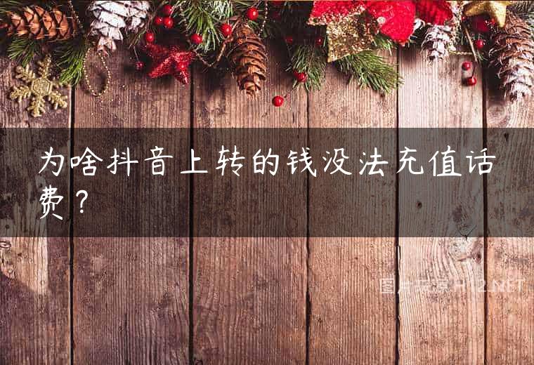 为啥抖音上转的钱没法充值话费？