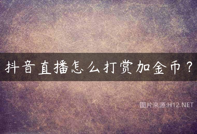 抖音直播怎么打赏加金币？