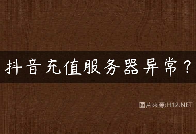 抖音充值服务器异常？