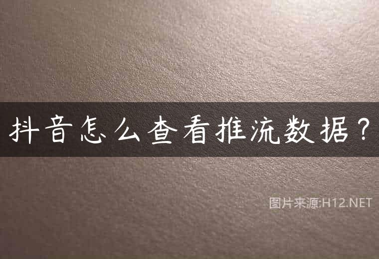 抖音怎么查看推流数据？