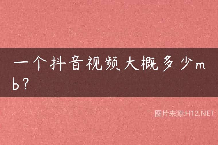 一个抖音视频大概多少mb？