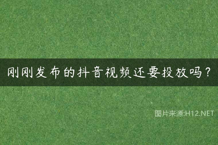 刚刚发布的抖音视频还要投放吗？