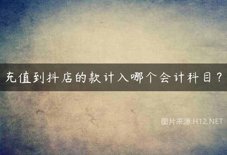充值到抖店的款计入哪个会计科目？