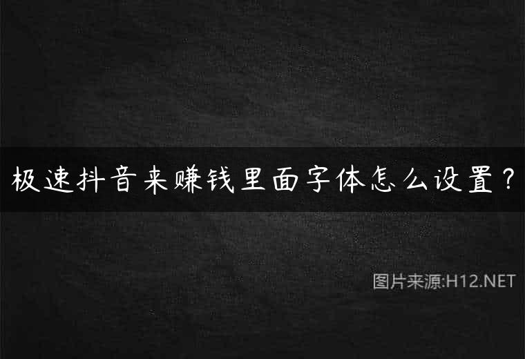 极速抖音来赚钱里面字体怎么设置？
