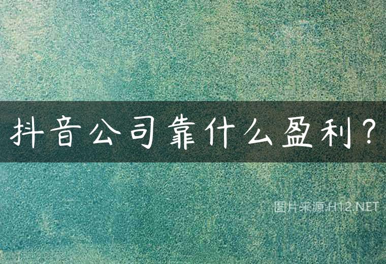 抖音公司靠什么盈利？