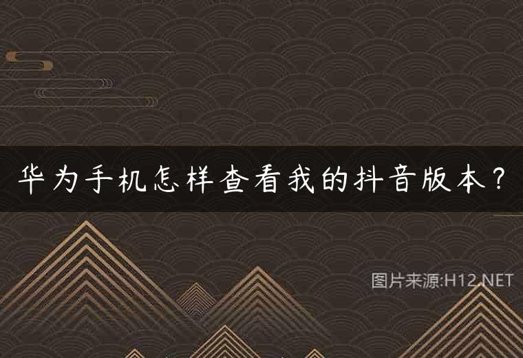 华为手机怎样查看我的抖音版本？
