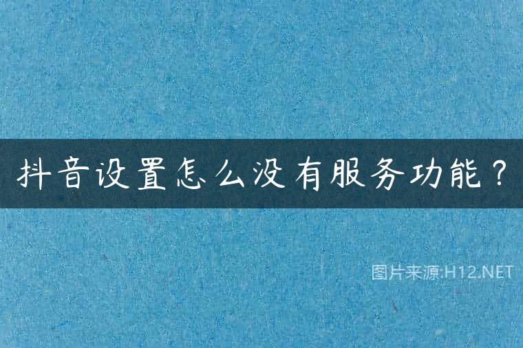 抖音设置怎么没有服务功能？