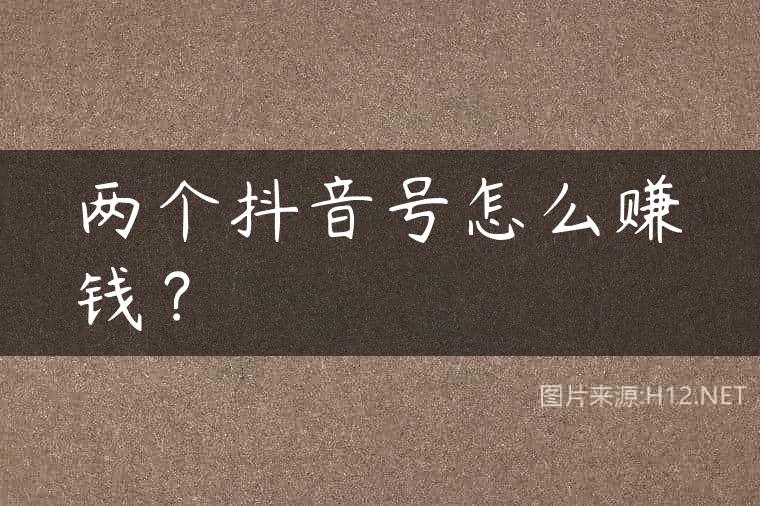 两个抖音号怎么赚钱？