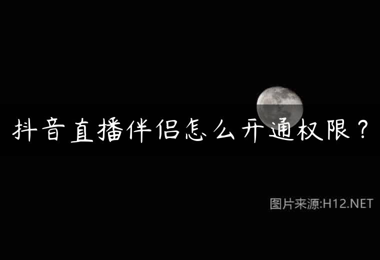 抖音直播伴侣怎么开通权限？
