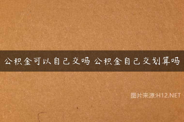 公积金可以自己交吗 公积金自己交划算吗
