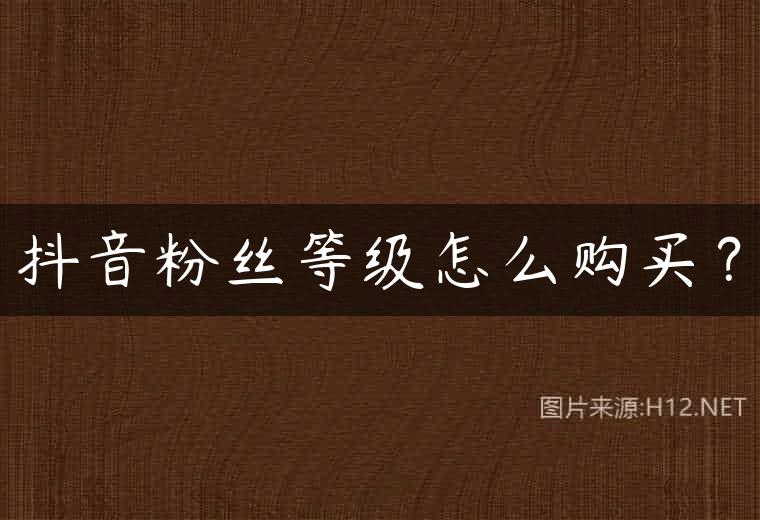抖音粉丝等级怎么购买？