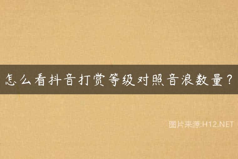 怎么看抖音打赏等级对照音浪数量？