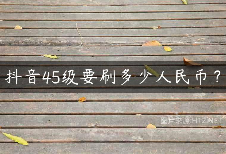 抖音45级要刷多少人民币？