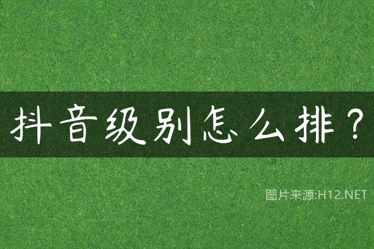 抖音级别怎么排？