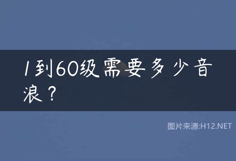 1到60级需要多少音浪？