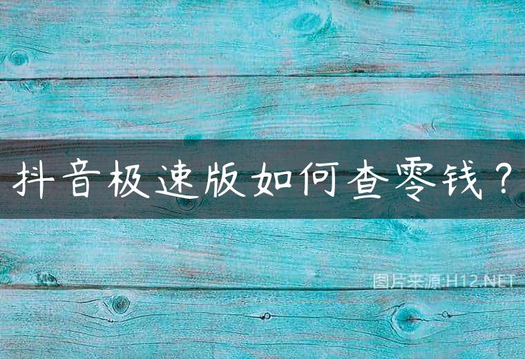 抖音极速版如何查零钱？