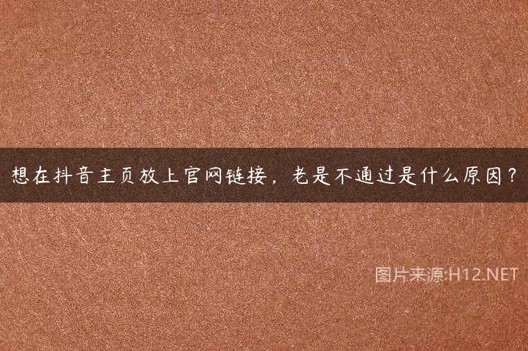 想在抖音主页放上官网链接，老是不通过是什么原因？