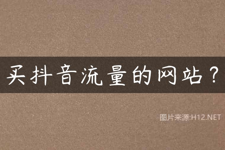 买抖音流量的网站？