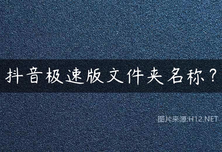 抖音极速版文件夹名称？