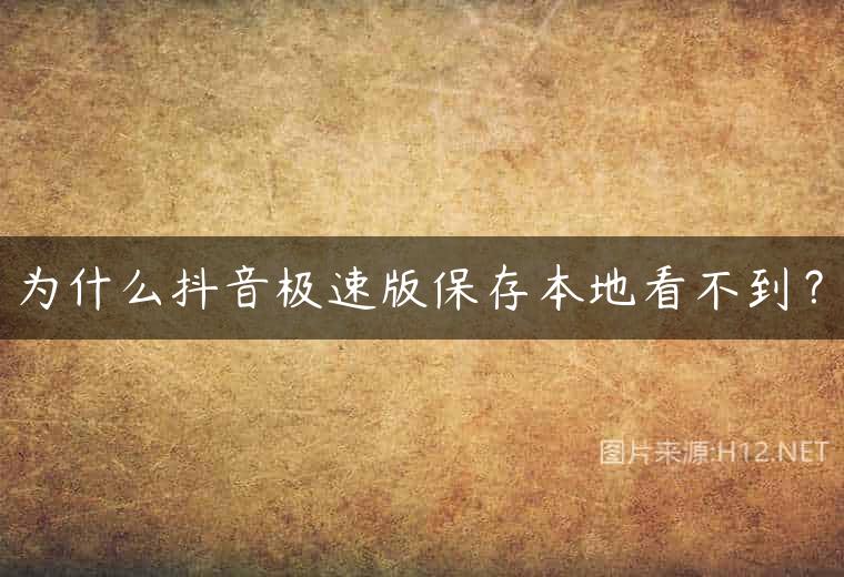 为什么抖音极速版保存本地看不到？