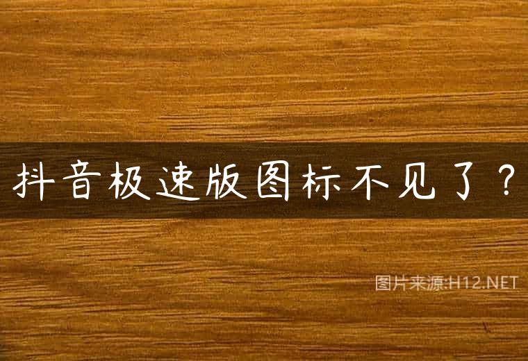 抖音极速版图标不见了？