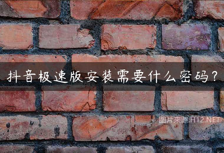 抖音极速版安装需要什么密码？