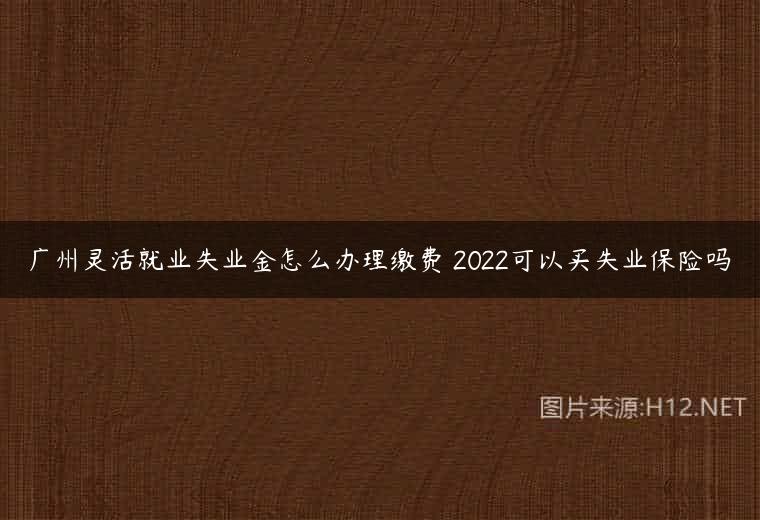 广州灵活就业失业金怎么办理缴费 2022可以买失业保险吗
