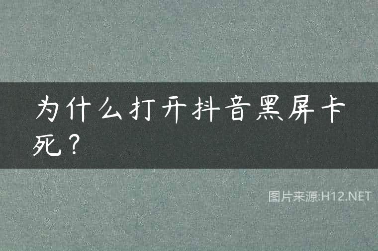 为什么打开抖音黑屏卡死？