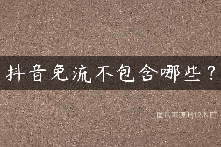抖音免流不包含哪些？