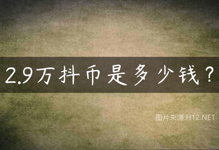 2.9万抖币是多少钱？