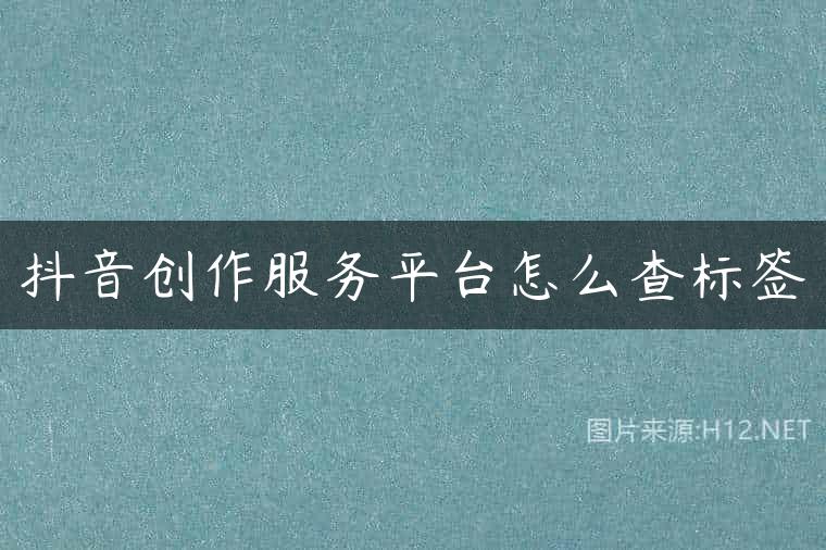 抖音创作服务平台怎么查标签